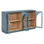 60 Farmhouse 4-Door Large Storage Vintage Sideboard with Metal Handles and Adjustable Shelves - Image 26