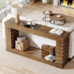 Vintage Long Console Table, Wood Entryway Table with Storage for Living Room - Image 2