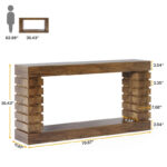 Vintage Long Console Table, Wood Entryway Table with Storage for Living Room - Image 5