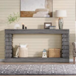 Vintage Long Console Table, Wood Entryway Table with Storage for Living Room - Image 9