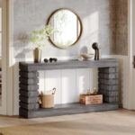 Vintage Long Console Table, Wood Entryway Table with Storage for Living Room - Image 10